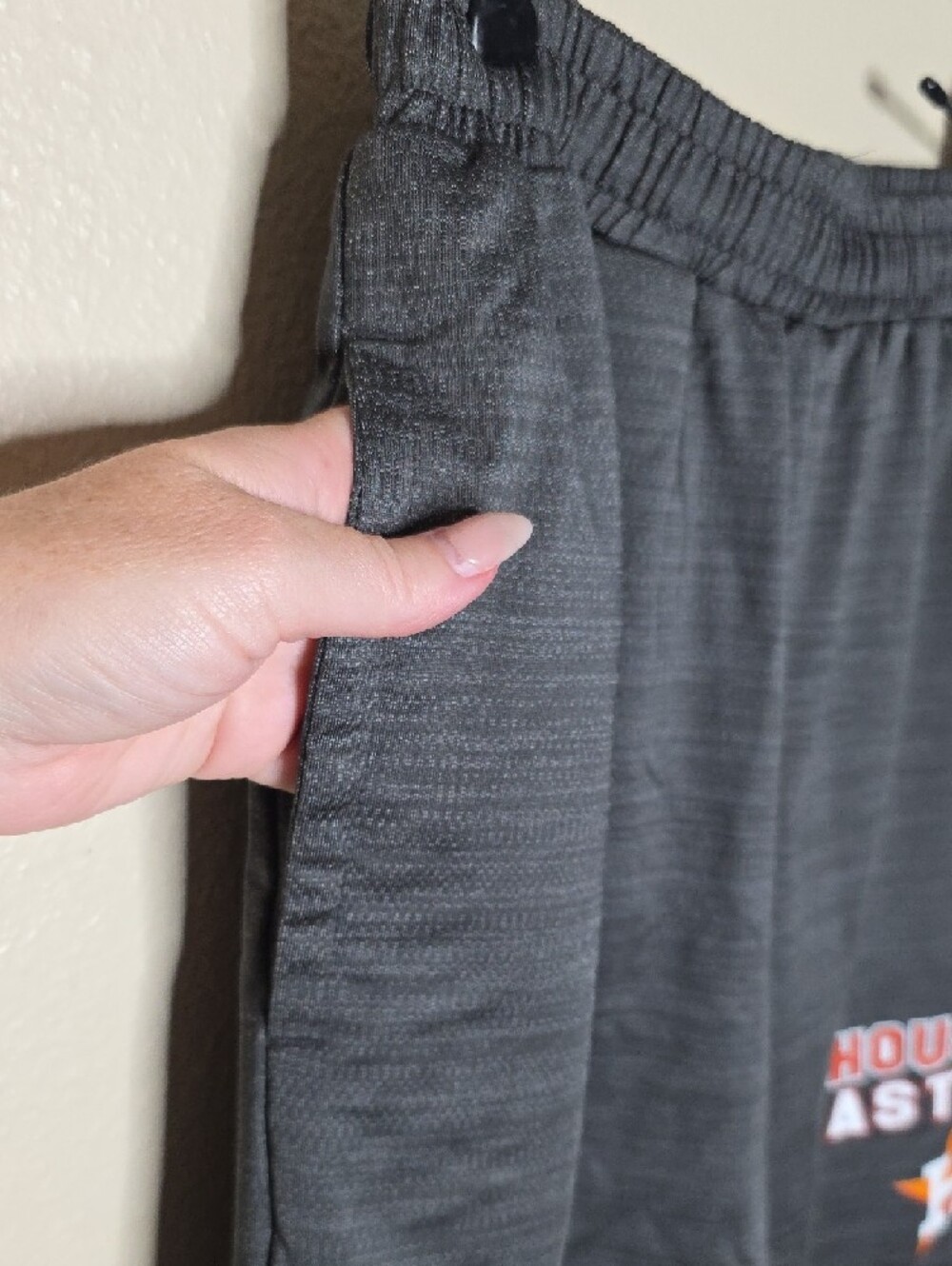 Houston Astros Mens Small Charcoal Heather Knit Pockets Lounge Shorts Baseball - Picture 6 of 9
